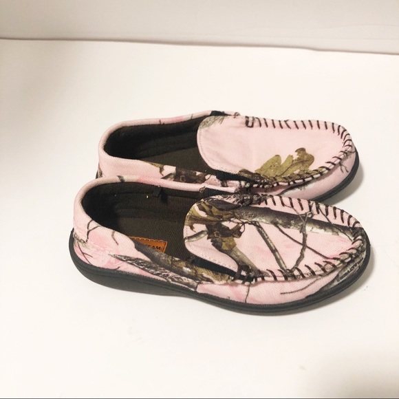 pink camo moccasin slippers